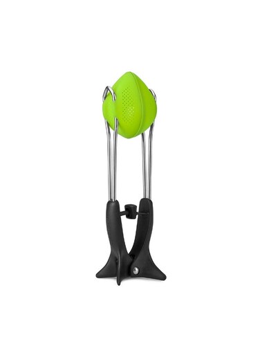 Teafu, Tea Infuser, Strainer &amp; Tongs with Built-in Stand, Heat-Resistant Tea Steeper for Loose Leaf Tea &amp; Herbal Infusions, Green - DFM-320