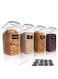 4-Piece Rice And Grain Storage Box,Airtight Food Storage Tank,Clear