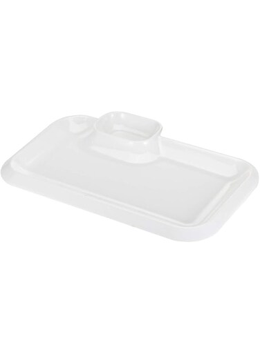 Harmony Rectangular Plate With Grids - White