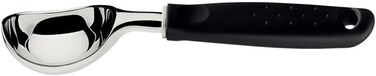 Utilita Ice Cream Scoop with Chrome-plated Zamak and Black Polypropylene Handle