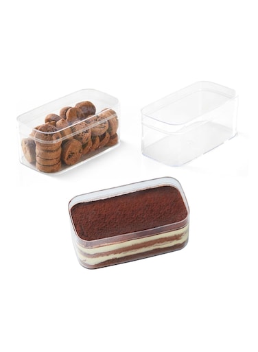12 Pcs Plastic Rectangle Dessert Cups with Lids - Perfect for Tiramisu, Mousse, Fruit Salads, &amp; More! (11.7 x 6 x 5 cm)