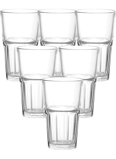 Centra Long Drink Glass, Set Of 6, Clear, 495 Ml, P01963, Tall Glass, Collins Glass, Delmonico Glass, Cocktail Glass, Water Glass, Juice Glass Clear 6x495ml