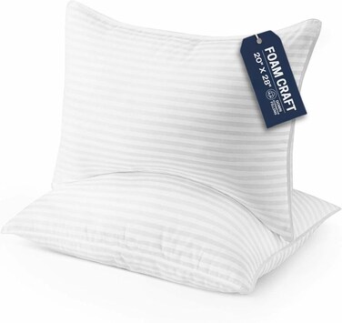 CRAFT Down Alternative Cooling Bed Pillows - Standard Size (20" X 28") - Pack of 2