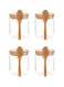 4 Pack Glass Jars with Airtight Bamboo Lids and Spoons, Clear High Borosilicate Glass BPA-Free Food Storage Containers Canisters, for Overnight Oats Coffee Tea Sugar Spice Candy Cookie (4X 500ML)