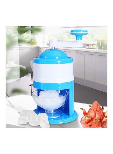 Capacity Plastic Manual Ice Shaver Machine Blue/White