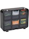 Mind Reader Foundation Collection, 6-Compartment Tea Bag Organizer, 72 Bag Capacity, Removable Drawers and Hinged Clear Lid, Countertop Organizer, Wall Mountable, Breakroom, Black