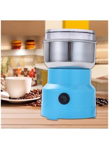 Dubai Gallery 200Ml Electric Coffee Grinder Multifunction Pulverizer Kitchen Spices Blender Machine Powder Milling Machine Grains Nut Grinder Blue