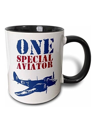 Ceramic Coffee Mug Black/Blue