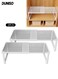 2 Pack Stackable Wardrobe Clothes Organizer, Expandable Closet Tension Shelf,Adjustable Storage Rack,DIY Divider Cabinet Separator for Countertop Home Office Desk