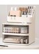 Stackable Plastic Makeup Drawers Organizer Cabinet Stationery Storage Container 3 Tier Storage Drawer Box for Home Office Stationery Storage Vanity Countop Cosmetics Organization (white)