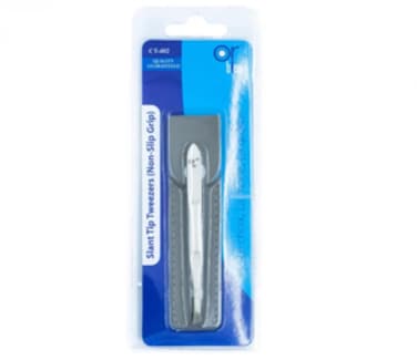 CT402 Slant Tip Tweezers (Non-Slip Grip)