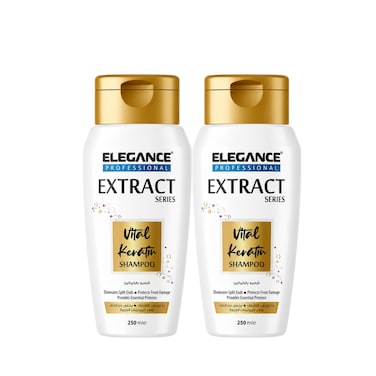 Elegance Professional Shampoo Extract Series with Keratin 250ml (PACK of 2) &ndash; Keratin Repair Shampoo, Anti Frizz Strengthening Hair Shampoo for Men &amp; Women