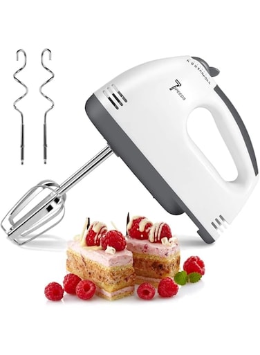 BabyNora 2022 Electric Hand Mixer, 7 Speed Power Handheld Mixer with Dough Hooks &amp; Beaters, Food Beater for Baking, Cookies, Dough Batters, Cream, Lightweight Mixing Egg Beaters