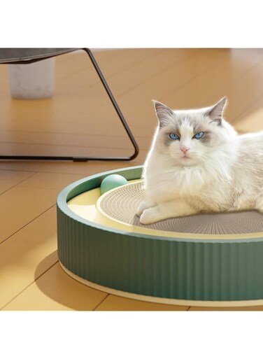 TIMICARE Cat Scratcher Cardboard,Corrugated Scratch Pad, Cat Bed,Cat Scratching Lounge Bed, Durable Recycle Board for Furniture Protection, Cat Scratcher Bowl (Replacement Core*1PCS) (Green)