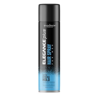 Elegance Hair Spray For Men - Blue, 400ml   Strong Hold, Natural Shine, Fast-Drying