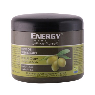 Energy Cosmetics Keratin Hot Oil Hair Cream   Olive   500 Ml
