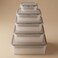Al Saif Gallery Plastic Boxes Set, Rectangular, 5 Pieces - Transparent Black