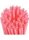 100 Pieces Valentine Straws Heart Shaped Pink Straws Plastic Disposable Drinking Cute Straw Drinking Coffee Milk Straw Valentine Party Favors for Bridal Shower Wedding Supplies (individually wrapped)