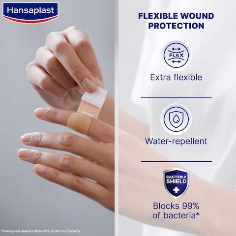 Hansaplast Fabric Wound Plasters, Flexible, Water-Repellent, 20 Strips