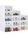 Coclux Shoe Box, 12 Pack Shoe Storage Boxes Shoe Boxes Clear Plastic Stackable, Shoe Organizer Containers with Lids for Women/Men (12)