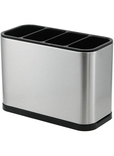 Tazweeq Kitchen Utensil Holder, Kitchen Cutlery Organizer, tainless Steel Chopsticks Holder, Drain Holder With 4 Compartments, Utensil Crock Holder Caddy