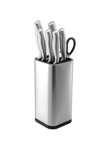 Oasisgalore Universal Knife Holder, Stainless Steel Knife Holder, Knife Organizer, Knife Block, Smart Knife Placer, Detachable for Easy Cleaning &amp; Unique Slot Design to Protect Blades