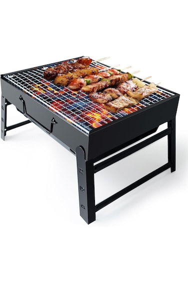 Folding Charcoal Barbecue Grill &ndash; Portable Outdoor BBQ Grill