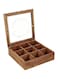 Wooden Tea Box Brown/Clear 24x24x7centimeter