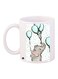 Elephant With Balloons Printed Coffee Mug White/Grey/Blue 11ounce