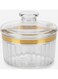 Elegant Round Airtight Acrylic Storage Canister &acirc;&euro;&ldquo; Crystal Clear Transparent Body with Luxury Gold Border, 400 ml
