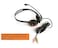 CANYON HS-01 PC Headset with Adjustable Microphone, Volume Control, Soft Ear Cushions, Dual 3.5mm Jack, Black-Orange Design &ndash; Ideal for Work, Calls, and Gaming