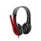 CANYON HSC-1 Simple PC Headset with 3.5mm Universal Plug, Inline Volume Control, Compatible with PC, Smartphones, Tablets, iPhone, iPad &ndash; Lightweight &amp; Comfortable, Black/Red
