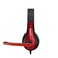 CANYON HSC-1 Simple PC Headset with 3.5mm Universal Plug, Inline Volume Control, Compatible with PC, Smartphones, Tablets, iPhone, iPad &ndash; Lightweight &amp; Comfortable, Black/Red