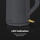 AENO Electric Kettle EK4-UK, 1.5L, Double Wall SS304, 1850-2200W, Strix Controller, Boil-Dry Protection, Fast Boil, 360&deg; Base, LED indication, Silent, Dark Gray