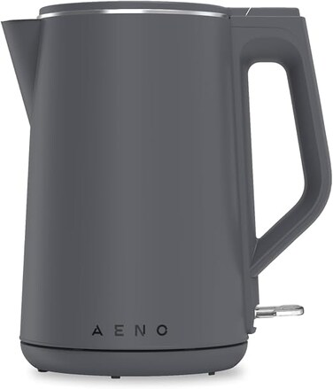 AENO Electric Kettle EK4-UK, 1.5L, Double Wall SS304, 1850-2200W, Strix Controller, Boil-Dry Protection, Fast Boil, 360&deg; Base, LED indication, Silent, Dark Gray