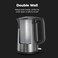 AENO Electric Kettle EK3-UK, 1.7L, Double Wall SS304, 1850-2200W, Strix Controller, Boil-Dry Protection, LED Indicator, 360&deg; Base, Silent, Metallic Gray
