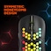 CANYON Wireless Gaming Mouse Haster GMW-18, 2.4GHz 7-Button Mouse, KA8 Sensor, Up to 1600 DPI, 400mAh Rechargeable Battery, USB-C Cable, Symmetrical Honeycomb Design, Black