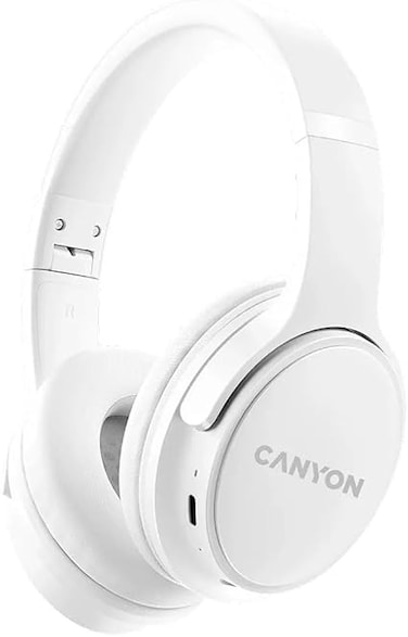 CANYON OnRiff 4 Wireless Over-Ear Headphones with Bluetooth 5.3, 50H Playtime, Adjustable Headband, Touch Controls, Low-Latency Gaming Mode, Built-in Mic, USB-C Charging &ndash; Lightweight &amp; Foldable