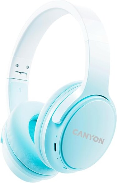 CANYON OnRiff 4 Over-Ear Wireless Headphones CNS-CBTHS4BL, Bluetooth 5.3, 50h Playback, Touch Control, Low-Latency Gaming Mode, Adjustable Headband, Built-in Mic