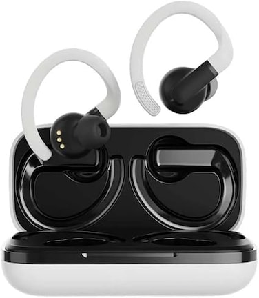 CANYON OnRun 11 Sport True Wireless Stereo Headset, Bluetooth 5.4 Earbuds with Wireless Charging Case, Up to 30H Playtime, Sweat-Resistant, Secure Fit for Sports, Touch Control, White