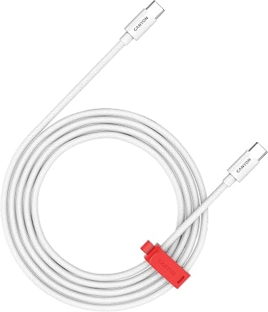 CANYON CC60AB USB-C to USB-C Cable, 60W Fast Charging, 480Mbps Data Transfer, 1.2m Braided PVC Design, Durable &amp; Flexible for Smartphones, Tablets, Laptops, White