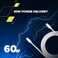 CANYON CC60AB USB-C to USB-C Cable, 60W Fast Charging, 480Mbps Data Transfer, 2m Braided PVC Design, Durable &amp; Flexible for Smartphones, Tablets, Laptops, White