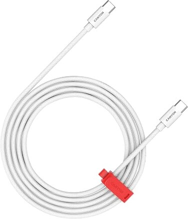 CANYON CC100AB USB-C to USB-C Cable, 100W Fast Charging, 480Mbps Data Transfer, 2m Braided PVC Design, Durable &amp; Flexible for Smartphones, Tablets, Laptops, White