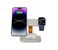 CANYON Hexagon WCS-310 3-in-1 Wireless Charging Station for iPhone, Apple Watch &amp; AirPods, 15W Fast Qi Charger, Magnetic Alignment, LED Indicator, 20W Adapter, LightGrey/Orange