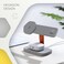 CANYON Hexagon WCS-310 3-in-1 Wireless Charging Station for iPhone, Apple Watch &amp; AirPods, 15W Fast Qi Charger, Magnetic Alignment, LED Indicator, 20W Adapter, LightGrey/Orange