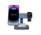 CANYON Hexagon WCS-310 3-in-1 Wireless Charging Station for iPhone, Apple Watch &amp; AirPods, 15W Fast Qi Charger, Magnetic Alignment, LED Indicator, 20W Adapter, Dark Grey/Blue