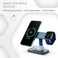 CANYON Hexagon WCS-310 3-in-1 Wireless Charging Station for iPhone, Apple Watch &amp; AirPods, 15W Fast Qi Charger, Magnetic Alignment, LED Indicator, 20W Adapter, Dark Grey/Blue