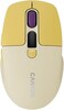 CANYON MW‑26 Wireless Mouse, Dual Mode 2.4GHz &amp; Bluetooth, Silent Click, LCD Battery Display, Adjustable DPI up to 2400, Rechargeable USB‑C, Yellow