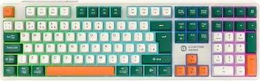 CANYON Shadder GKW-11 Wireless Mechanical Gaming Keyboard &ndash; Triple Connection Modes (Wired/BT/2.4GHz), RGB Backlight, WhisperQuiet Brown Switches, Splash-Proof, Long Battery Life