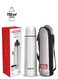 Thermosteel Flip Lid 750, Double Walled Vacuum Insulated Thermos 750 ml   25 oz   24 Hours Hot and Cold Water Bottle with Cover, Stainless Steel, BPA Free, Leak Proof   Silver Silver